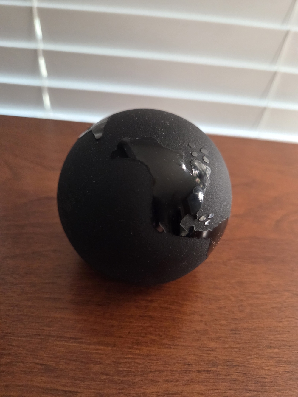 Black Textured Glass Earth Paperweight